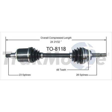 Surtrack Axle Cv Axle Shaft, To-8118 TO-8118